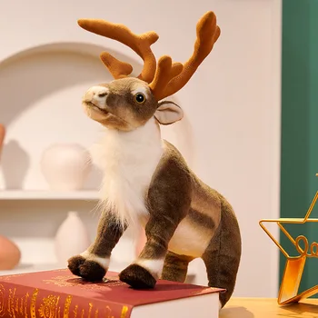 35/42cm Yumuşak Dolması Gerçekçi Ren Geyiği Simülasyon Elk Modeli Çocuk Merry Christmas Bebek Hediye Noel Ev Dekor Peluş Geyik Oyuncaklar