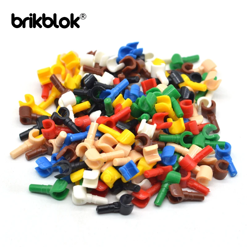 Çok renkli 100 adet / grup Tuğla Mini Eller El Vücut Parçası oyuncak inşaat blokları MOC Rakamlar Görüntü 1