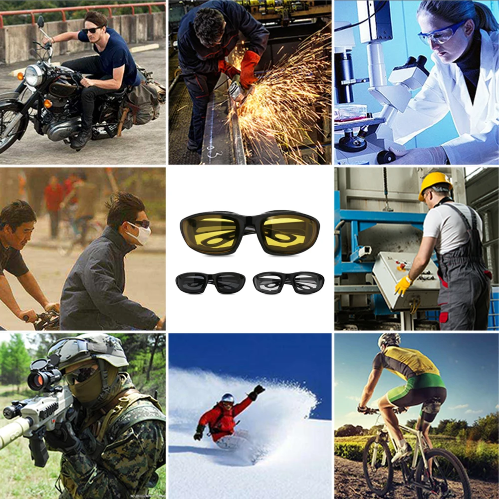 Erkekler Kadınlar Sürüş Motosiklet Gözlük Spor Bisiklet Bisiklet güneş gözlüğü Rüzgar Geçirmez Sürme Motor Gözlük Bisiklet Açık Evrensel Görüntü 5