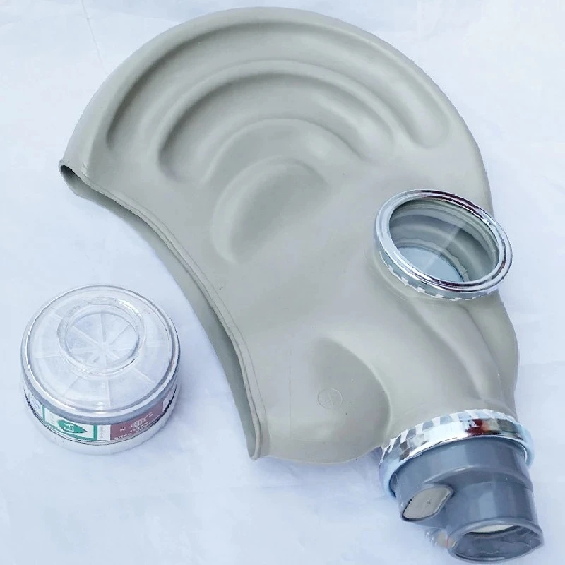 Yetişkin Kullanımlık Maske 2 in 1 kimyasal gaz maskesi maskesi klasik tarzı kauçuk malzeme tam yüz koruma boya maskesi Görüntü 4