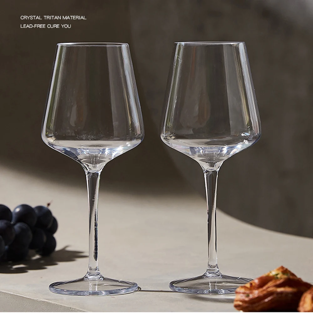 Tiaking Tritan Şeffaf Kırılmaz Silikon Plastik şarap bardağı Bardak Bar Ev Kadeh Görüntü 1