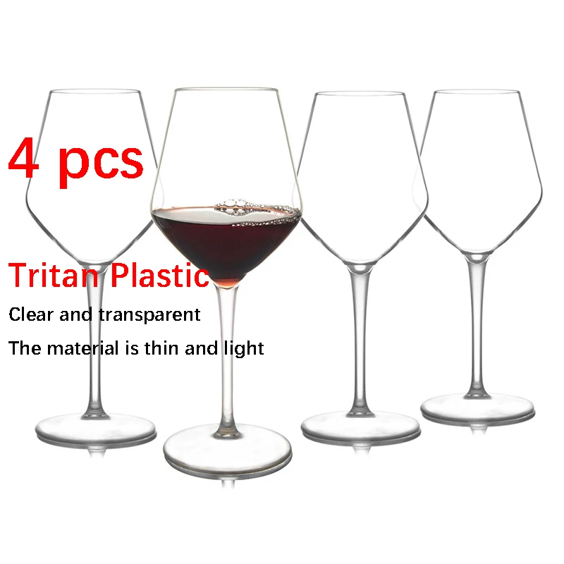 Tiaking Tritan Şeffaf Kırılmaz Silikon Plastik şarap bardağı Bardak Bar Ev Kadeh Görüntü 5
