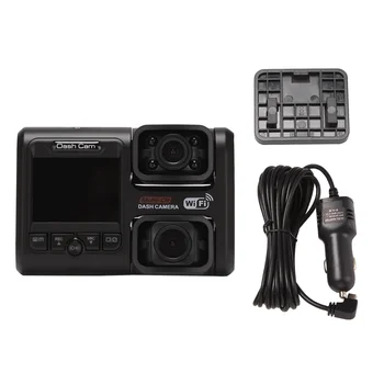 4K 2160P WİFİ Kaydedici çift lensli araba DVR Gece Görüş Çift araç içi kamera Kaydedici D30H