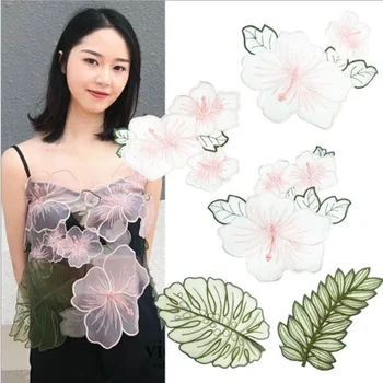 5 Adet/takım Çiçek Yaka dikmek Yama Aplike Rozeti İşlemeli Dantel Elbise Cheongsam Elbise Dekor DIY Aksesuarları NL327