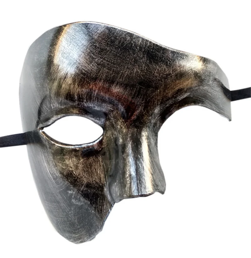 PVC Steampunk Phantom Masquerade Cosplay Maske Plastik Yarım Yüz Maskesi Erkek/Kadın Punk Karnaval HalloweenCostume Sahne Görüntü 4