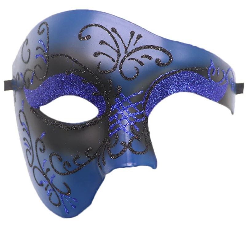 PVC Steampunk Phantom Masquerade Cosplay Maske Plastik Yarım Yüz Maskesi Erkek/Kadın Punk Karnaval HalloweenCostume Sahne Görüntü 5