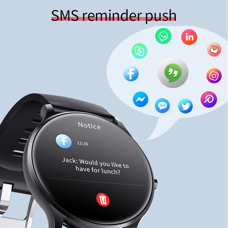 LIGE Moda akıllı saat Kadın Erkek Kalp Hızı Kan Basıncı Çok Fonksiyonlu Su Geçirmez Spor Kadın Android IOS için Smartwatch Görüntü 1