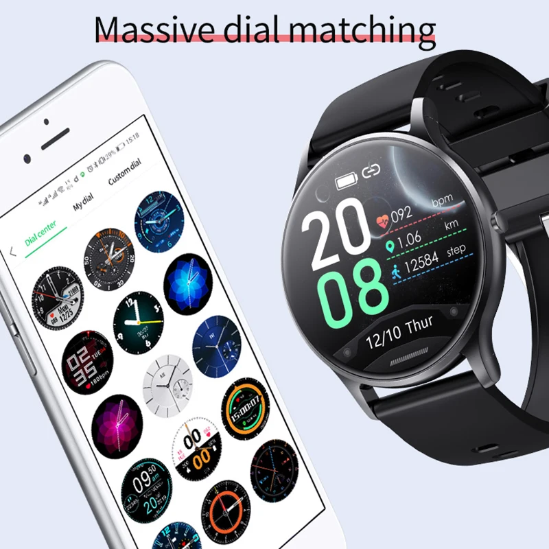 LIGE Moda akıllı saat Kadın Erkek Kalp Hızı Kan Basıncı Çok Fonksiyonlu Su Geçirmez Spor Kadın Android IOS için Smartwatch Görüntü 3