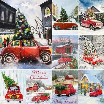 5D DIY Elmas Boyama Noel Ağacı Araba Hediye Kış Çapraz Dikiş Kiti Tam Matkap Nakış Rhinestones Mozaik sanat resmi