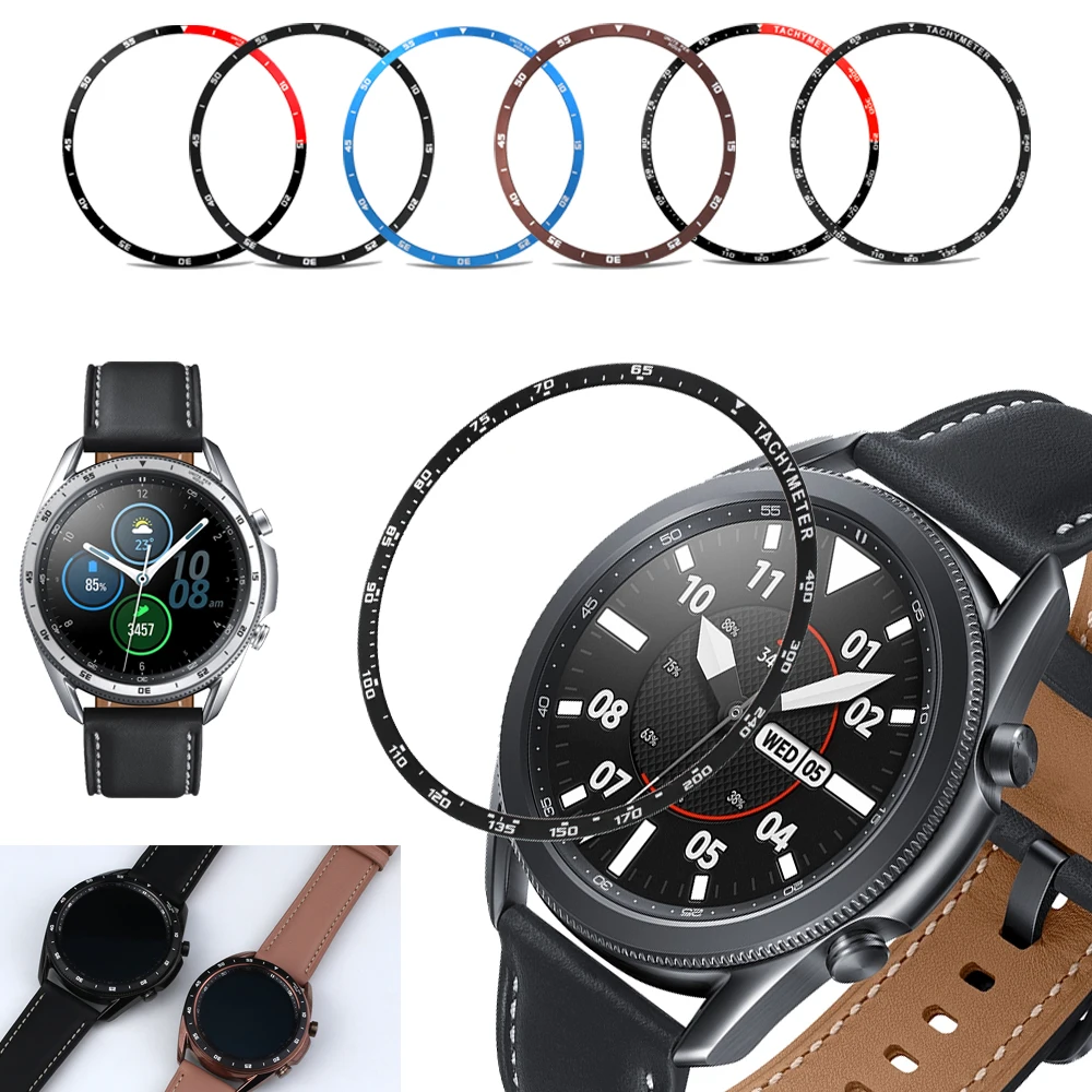 Yeni Paslanmaz Çelik akıllı saat Kapak Samsung Galaxy Watch3 45mm Çerçeve Halka Yapıştırıcı Anti Scratch Koruma Metal Kasa Çerçeve Görüntü 0