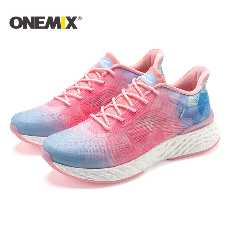 ONEMIX 2022 Yeni Yol koşu ayakkabıları Erkekler Örgü Uppers Spor Ayakkabı Açık Atletik Koşu Erkekler İçin Tenis ayakkabıları Kadın Boyutu 35-47 Görüntü 4