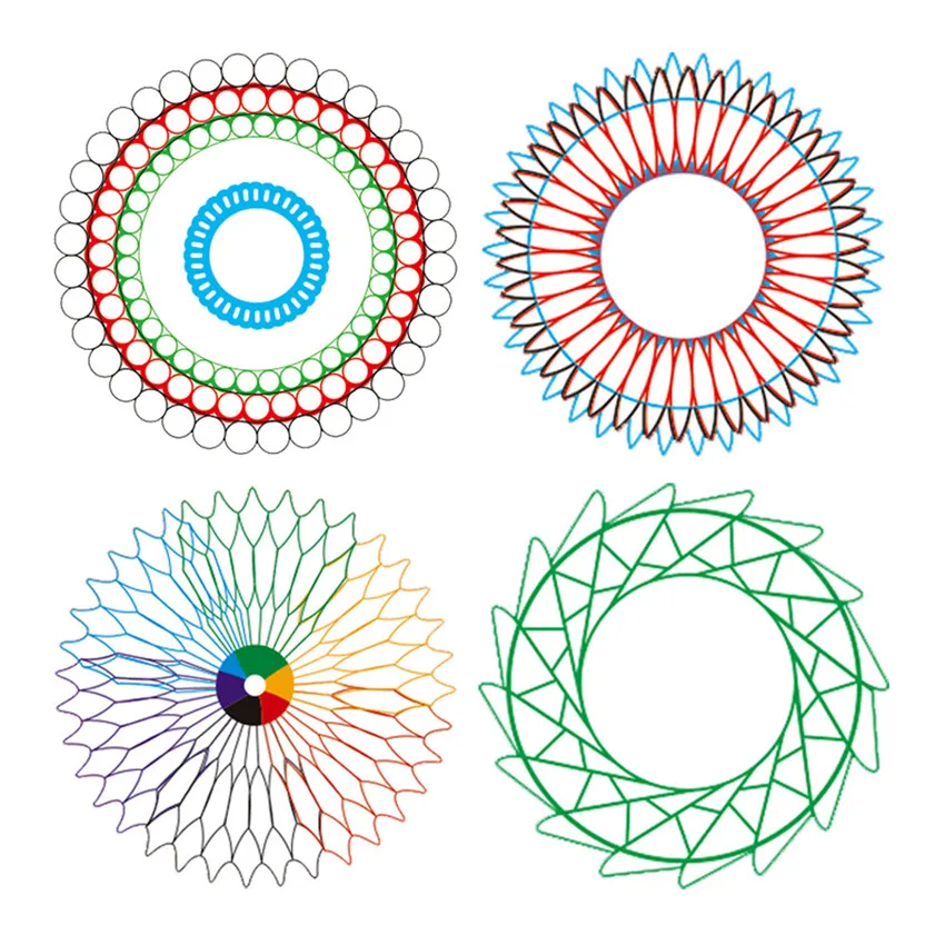27 Adet Spirograph Çizim oyuncak seti Birbirine Dişliler Tekerlekler Kalemler Spiral Tasarımlar Boyama Aksesuarları Geometrik Cetvel Oyuncak Görüntü 4