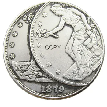 ABD 1879 Ticaret Dolar İki Yüzleri Hata Gümüş Kaplama Kopya Para