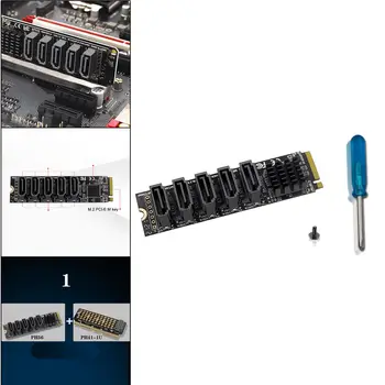 Adaptör Kartı Aksesuarları 5 Port SI-Pex40139 Genişleme SATA III 6 GB / s M2 PCIe PH56