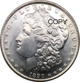 Amerika birleşik Devletleri 1 Bir Dolar Morgan Dolar 1890 s Cupronickel Kaplama Gümüş Kopya Paraları