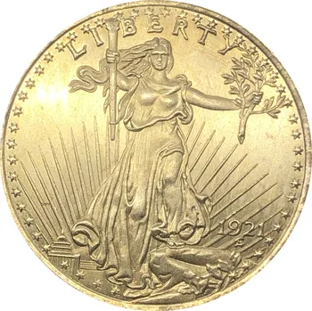 Amerika birleşik Devletleri Liberty 1921 Yirmi 20 Dolar Aziz Gaudens Çift Kartal Sloganı İle Tanrı Biz Güven Altın Kopya Para