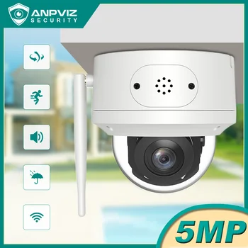 Anpviz 5MP 5X Zoom PTZ Wifi IP Kamera Kablosuz Açık Dome İnsan Algılama İki yönlü Ses Güvenlik Koruma Gözetim kamera