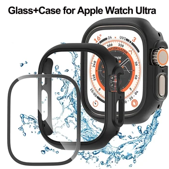 Cam + Kılıf Apple Ürünü için Ultra 49mm Anti-Scratch PC Apple Watch Ultra Kılıf İwatch Ultra / 8 Pro 49mm Kapak + Ekran Koruyucu Film