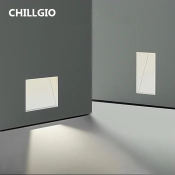 CHILLGIO gölgesiz manyetik sensör merdiven ışıkları açık su geçirmez alüminyum Modern Led iç Gömme merdiven lambaları adım