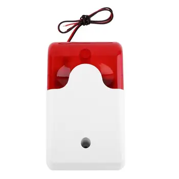Dayanıklı 9-12V Mini Kapalı Kablolu Strobe Siren Kırmızı ışık Siren Flaş Ses Ev Güvenlik Alarm Strobe Sistemi 110dB Sıcak Satış
