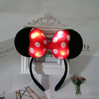 Disney Mickey Kızdırma Bandı Minnie Firkete Flaş Çocuk LED ışıklı saç aksesuarları Mickey Mouse Renkli Kafa Bandı Sıcak satış