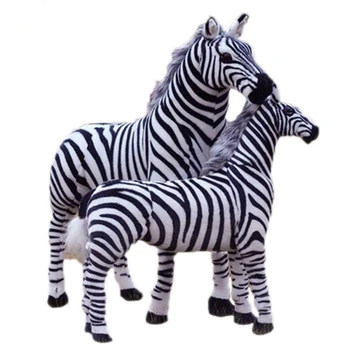Dorimytrader Güzel Simülasyon Hayvan Zebra Peluş Oyuncak Büyük Dolması Ridable At Bebek Çocuk Hediye Ev Deco için 43 inç 110 cm