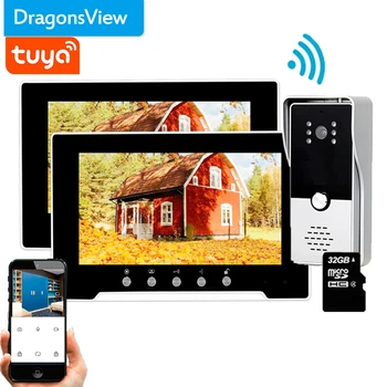 Dragonsview Dokunmatik Ekran Wifi Kablosuz Görüntülü İnterkom Kapı Telefonu Kapı Zili Sistemi 1080P Kayıt Hareket Algılama Yağmur Geçirmez Gece