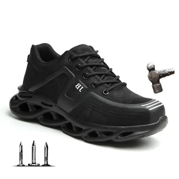Drop shipping Çelik burunlu iş ayakkabısı Moda Erkekler Kadınlar için Spor Ayakkabı Ultralight Örgü Endüstriyel güvenlik ayakkabıları Artı boyutu 35-48