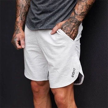 ECHT 2019 En Kaliteli Erkek Rahat Marka Spor Salonları fitness şortu Erkekler Profesyonel Vücut Geliştirme kısa pantolon