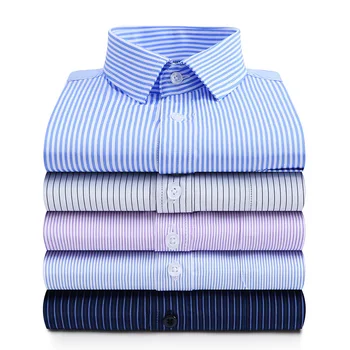 Erkek yaz giysileri erkek Uzun Kollu Sosyal Gömlek No-demir Mavi Çizgili Gömlek Tulum Zarif Erkek Gömlek Erkek Gömlek Erkekler için