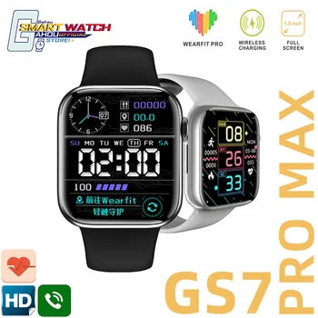 GS7 PRO MAX 44MM Bluetooth NFC Spor akıllı izle 2022 Kablosuz Şarj Wearfit Pro Xiaomi huawei İçin Poco Telefonları PK HW7 MAX
