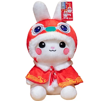 Güzel Çin Zodyak Fortuna Tavşan Yeni Yıl Tang Takım Elbise Sevimli Tavşan Ev Dekor doldurulmuş oyuncak Yaratıcı Yeni Yıl Özel Hediye Çocuklar İçin