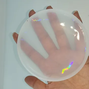 Holografik ışık ve gölge Yuvarlak fincan altlığı silikon kalıp Masa Kahve Çay Paspaslar Coaster Kalıpları Epoksi Reçine Tepsi Kalıpları