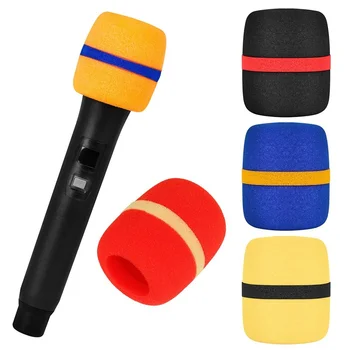 Kalınlaşmış renkli Halka Mikrofon Mikrofon sünger Kapağı Rüzgar Geçirmez kapak (5 Paket)