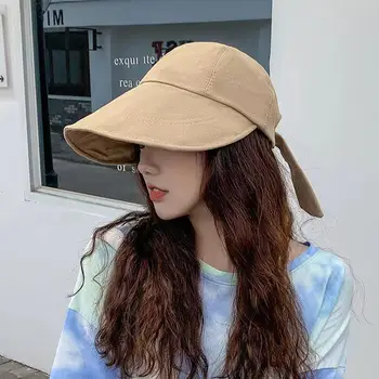 Katlanabilir Vizör Plaj Dantel-up Düzensiz güneş şapkaları Geniş Ağız kova kapağı UV Koruma Şapka Kadın Seyahat Alışveriş Yeni Sombrero