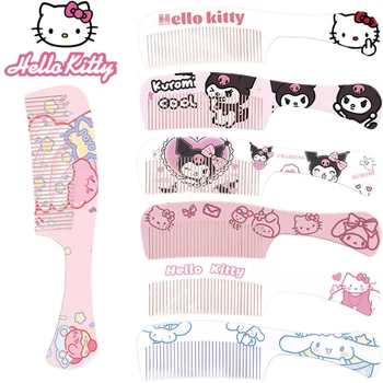 Kawaii Hello Kitty Kuromi Kuaförlük Tarak Anti-statik Taşınabilir Kadın Düz Saç Uzun Saç Sanrio Öğrenciler Pürüzsüz Saç Tarak
