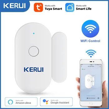 KERUI Tuya Akıllı Ev WiFi Kapı Sensörü Alarm Pencere Açık Kapalı Dedektörleri Manyetik Anahtarı APP Uyarısı Araba Bahçe Güvenlik Sistemi