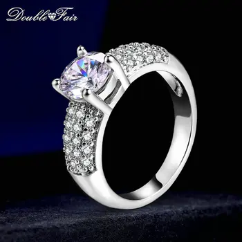 Klasik alyanslar Kadınlar için Parlak Zirkon Kristal Nişan Yüzüğü Takı Kadın Gelin Moda Takı Hediyeler R070