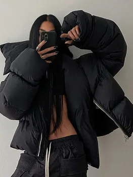 Kış sıcak Kadınlar Standı Yaka Pamuk Yastıklı Parkas Ceketler Vintage Casual Ekmek Mont 2022 Kore Moda Y2K Giysileri
