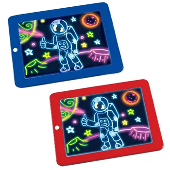 LCD yazma çizim Doodle Tablet kurulu Pad ile ışık 6 ADET kalemler 10 ADET grafik kartları çocuklar için doğum günü noel hediyesi