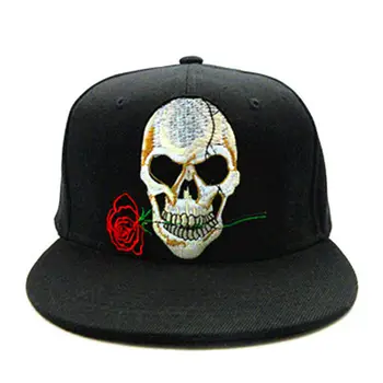 LDSLYJR Gül Kafatası nakış pamuklu beyzbol şapkası hip-hop şapka Ayarlanabilir Snapback Şapka erkekler ve kadınlar için 142