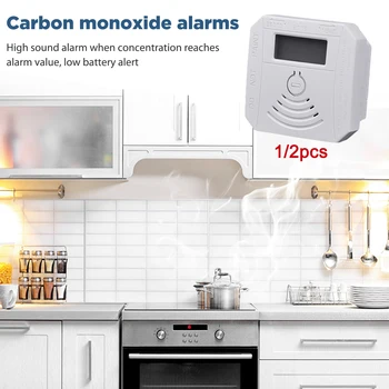 LED lcd ekran CO Alarm Arıza Kendini kontrol Mini karbon monoksit alarmı Yüksek Hassasiyetli CO İzleme Sensörleri Ev Güvenlik Sistemi