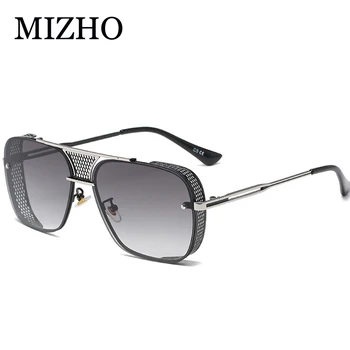 MIZHO Net Görsel Seyahat Kullanımı Kare Erkek Güneş Gözlüğü Orijinal Marka Tasarım Mavi Retro UV400 Degrade Gözlük Adam 2021