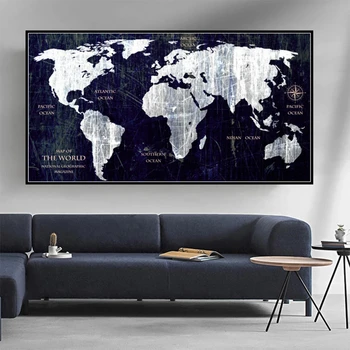 Modern Minimalist Dünya Haritası Posterler Elmas Boyama Tam Matkap Mozaik Çapraz dikiş kitleri 5D Nakış Duvar Resimleri Ev Dekorasyonu