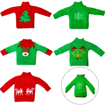 Noel Elf oyuncak bebek giysileri Örgü Pamuklu Kazak Bebek Kostüm Oyuncak Aksesuarları Bebek tatil elbisesi Up doğum günü hediyesi (Bebek)