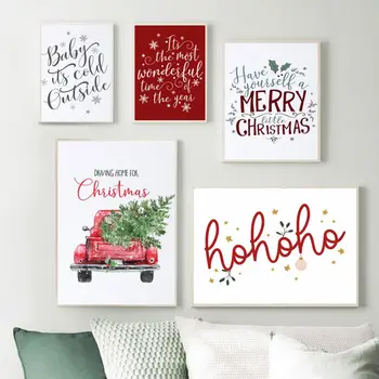 Noel noel dekoru Duvar Sanatı Posterler Baskılar Merry Christmas Ağacı Tuval Boyama Ev Dekorasyon Resimleri Yılbaşı Hediyeleri