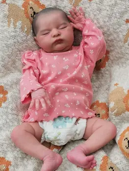 NPK 21 inç Laura Zaten Bitmiş Yeniden Doğmuş Bebek Bebek Yenidoğan Boyutu 3D Cilt El Detaylı Boyalı Cilt Görünür Damarlar