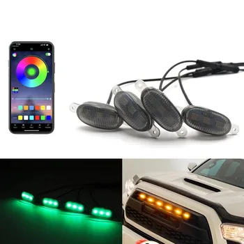 OKEEN araba ızgaraları ışıkları LED Akıllı App Kontrol ızgaraları aydınlatma Kiti Gündüz Farları Modifikasyonu Tüm Araba İçin Fit 12V
