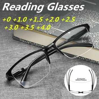 Okuma gözlüğü Yarım Çerçeve Miyopi Glassse Ultrlight Kadın Erkek Retro Şeffaf Lens Gafas Lectura +0.75 +1.0 +1.5 +4.0'a kadar