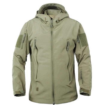 Ordu Taktik Giyim erkek Rüzgarlıklar Askeri Kamuflaj Ceket Yumuşak Kabuk Su Geçirmez Rüzgar Geçirmez Ceket Kış kapüşonlu ceket